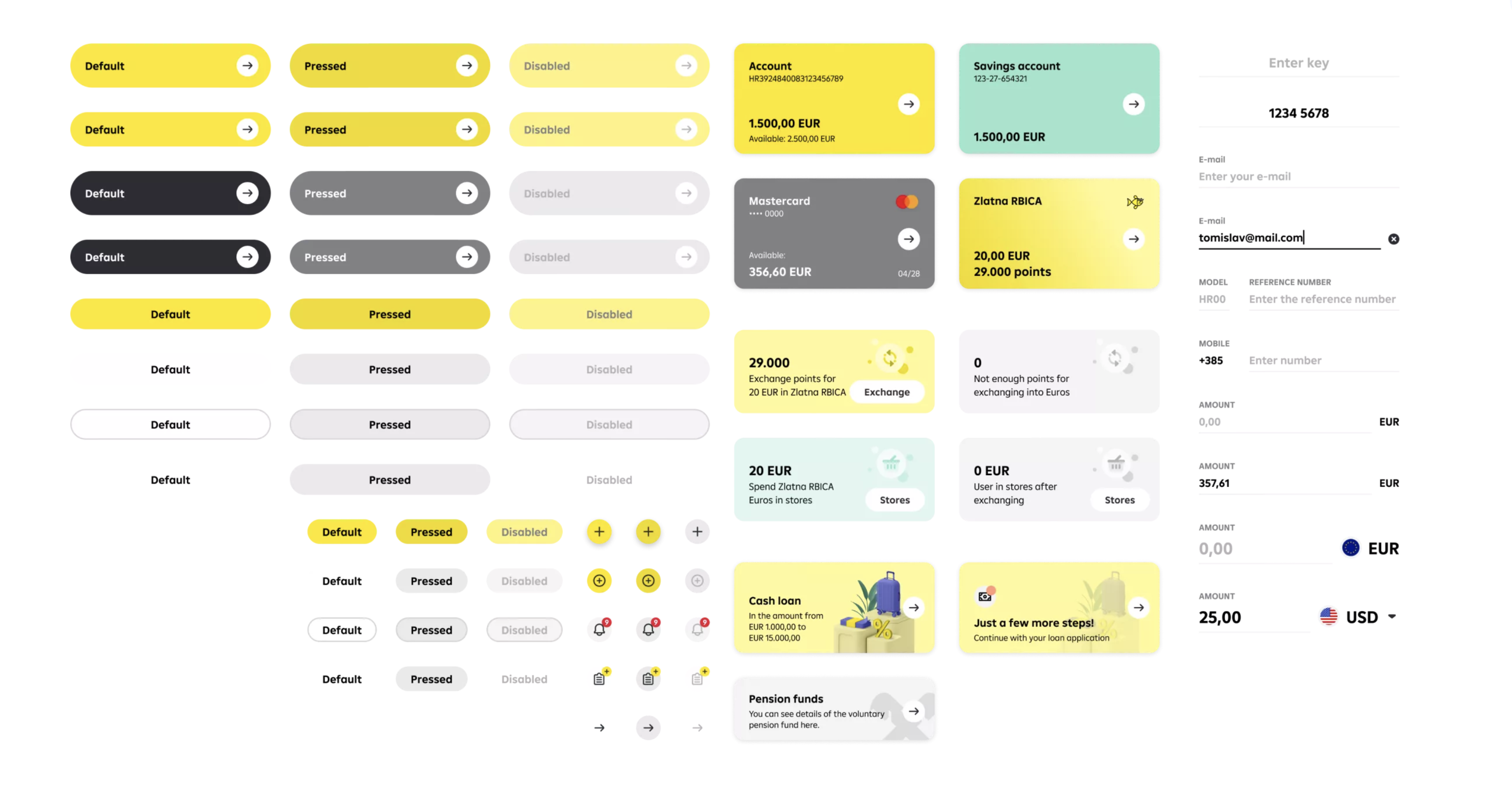 Raiffeisen student design system component library with expressive UI patterns for younger users